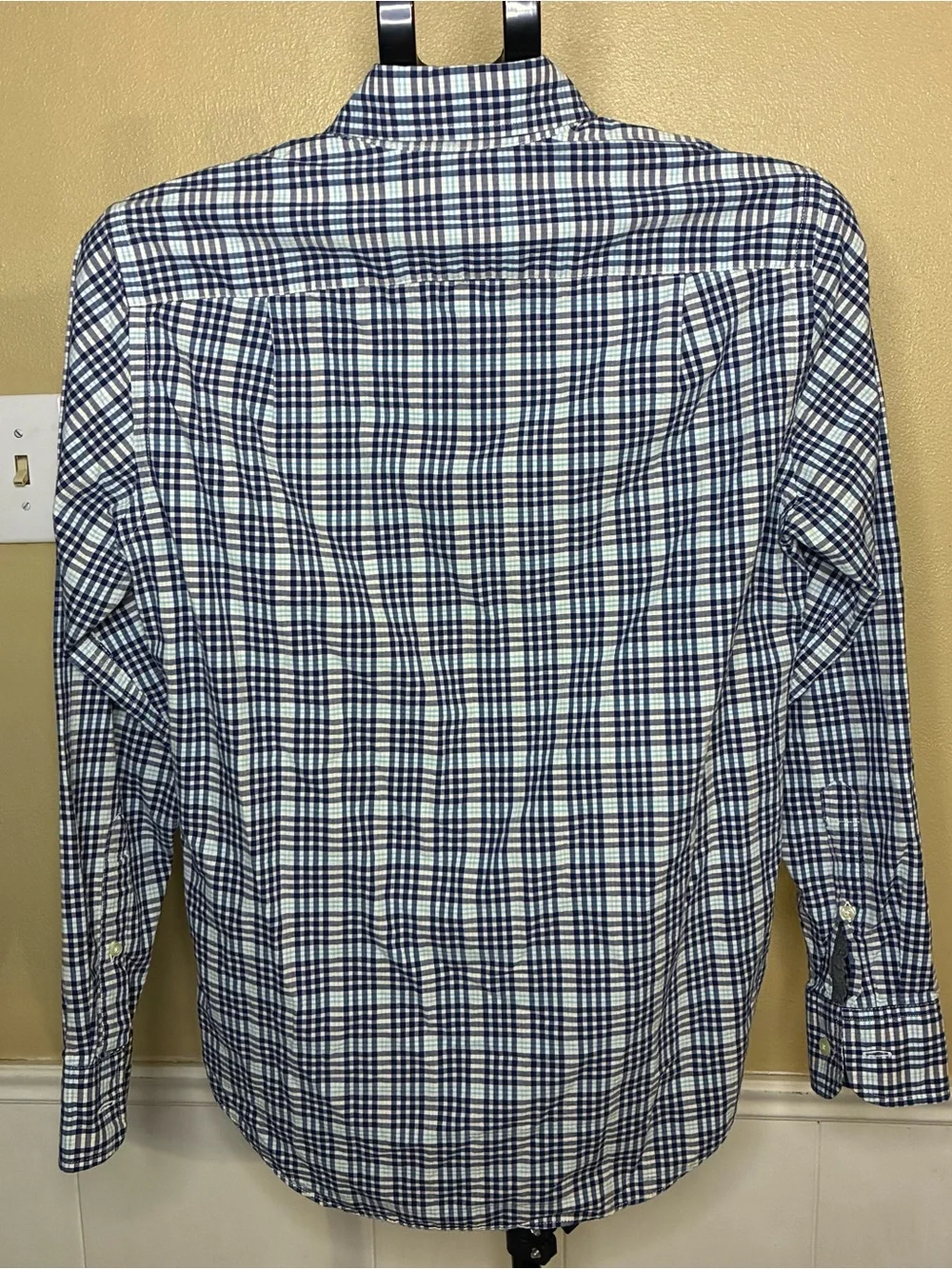 J. Crew Navy and White Plaid Button-Down Shirt